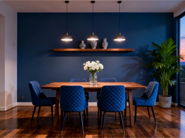 Perfect lighting in the kitchen, designed for ambience at breakfast or dinner time.